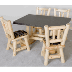 Viking Rectangular Pine Log Dining Table w/ Formica Top