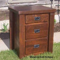 Viking timberwood barnwood nightstand 3 drawer 70