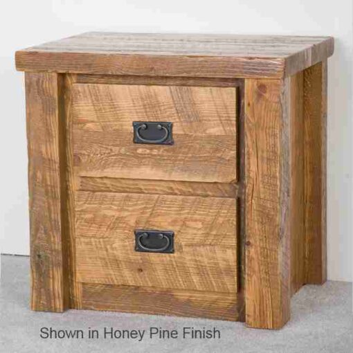 Viking timberwood barnwood nightstand - 3 drawer - image 3