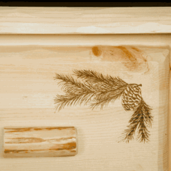 Viking wilderness pine log 4 drawer deacon s bench 52