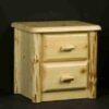Viking Wilderness Pine Log Nightstand - 2 Drawers