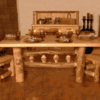 Wasatch Log Furniture - Silver Creek Aspen Dining Table W/ Trestle Base
