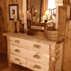 Wasatch log furniture silver creek aspen dresser 6 7 or 8 drawer 60