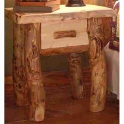 Wasatch Log Furniture - Silver Creek Aspen Nightstand - 1 Drawer
