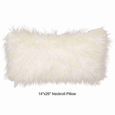 White mink faux fur throw blanket by wooded river 46