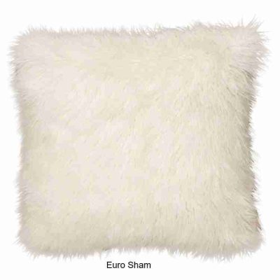 White mink faux fur throw blanket by wooded river 49