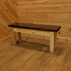Wildwood Rustics Mountain Collection White Cedar Log Bench