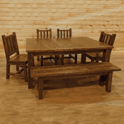 Wildwood Rustics Rough Sawn Pine Dining Table With Extension Leaves