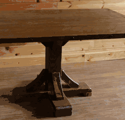 Wildwood Rustics Rough Sawn Pine Pedestal Dining Table