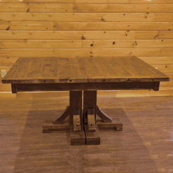 Wildwood Rustics Rough Sawn Pine Pedestal Dining Table With Extension Leaves