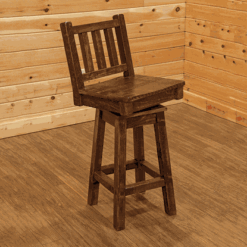 Wildwood Rustics Rough Sawn Pine Swivel Bar Stool