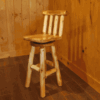 Wildwood Rustics White Cedar Log Bar Stool With Back And Swivel