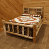 Wildwood Rustics White Cedar Log Bed With Bookshelf Headboard