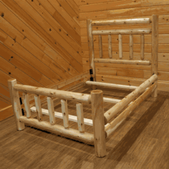 Wildwood Rustics White Cedar Log Bed With Double Top Headboard Rail