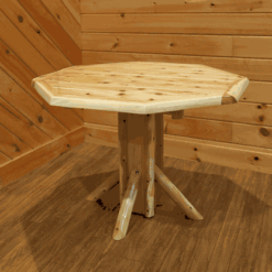 Wildwood Rustics White Cedar Log Octagon Dining Table