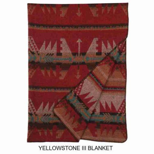 Yellowstone iii throw blanket by wooded river - image 2