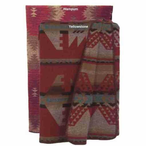 Yellowstone iii throw blanket by wooded river