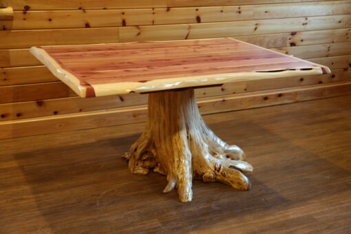 Wildwood rustics red cedar log stump table