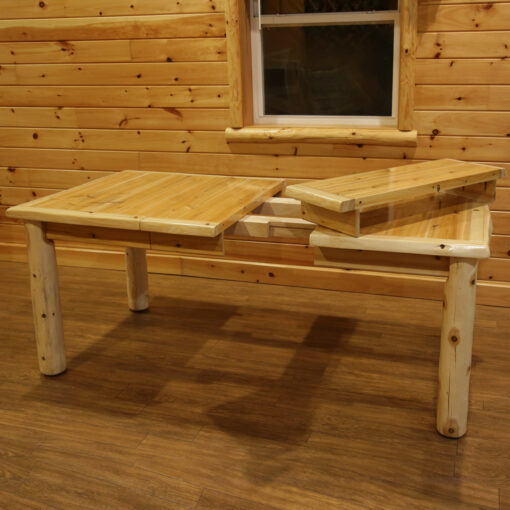 Wildwood rustics white cedar log dining table with extension leaves - image 2