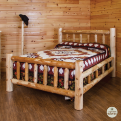 Wildwood Rustics White Cedar Log Bed With Double Rail