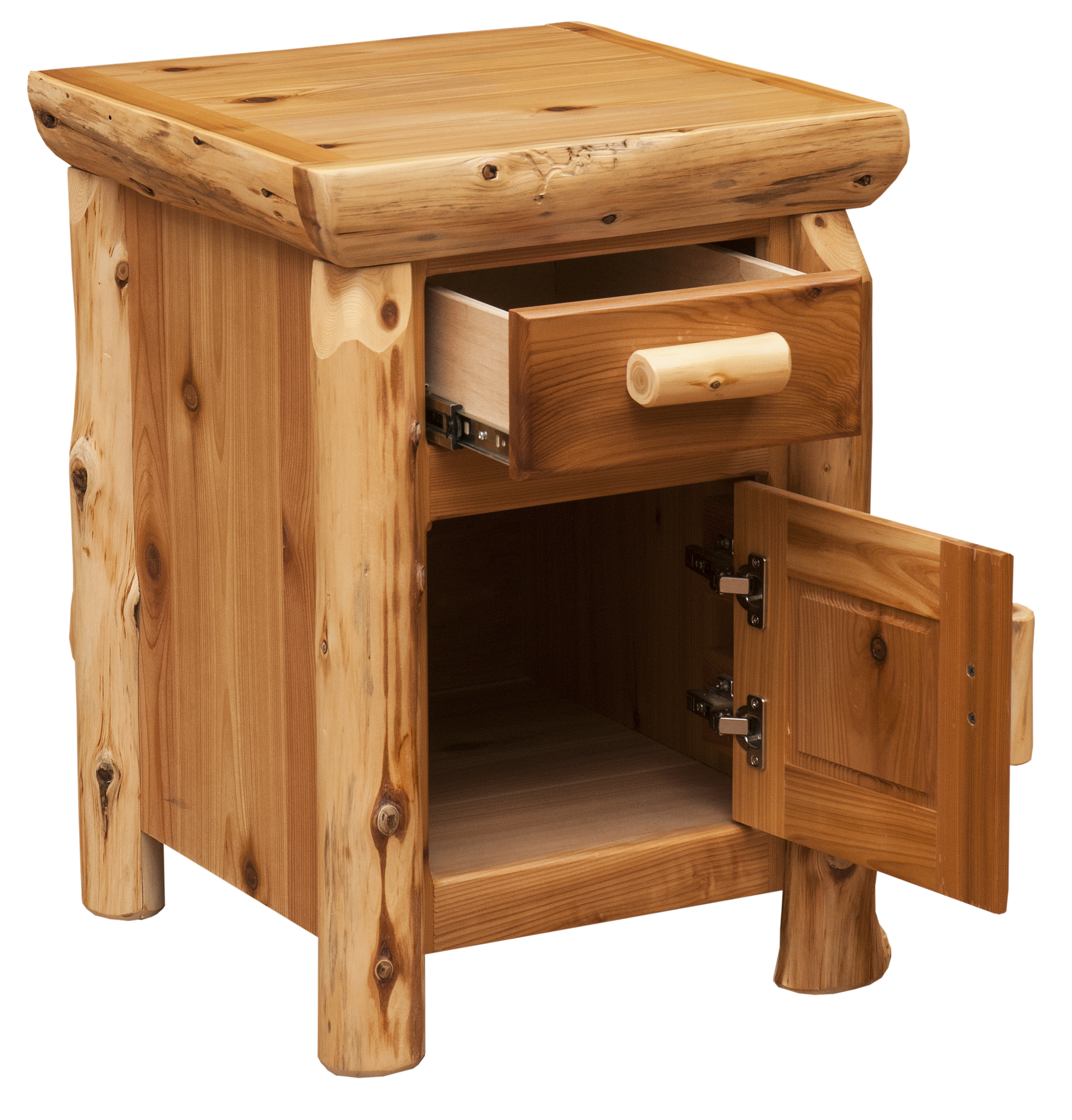 Fireside Lodge Enclosed Cedar Log Night Stand 2 Fireside lodge enclosed cedar log night stand - image 2