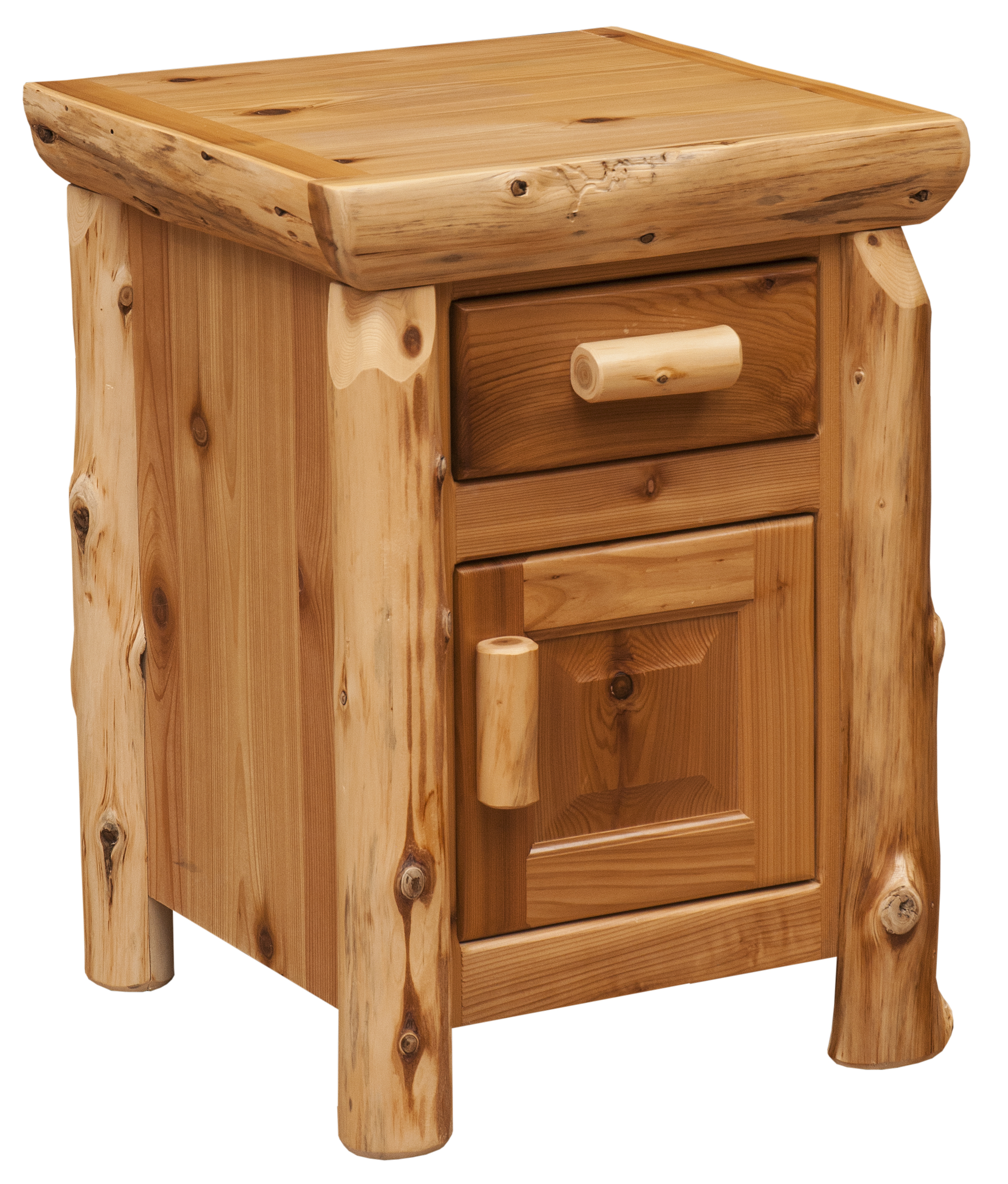 Fireside Lodge Enclosed Cedar Log Night Stand 1 Fireside lodge enclosed cedar log night stand