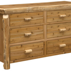 Fireside Lodge Cedar Log Dresser - 6 Drawer