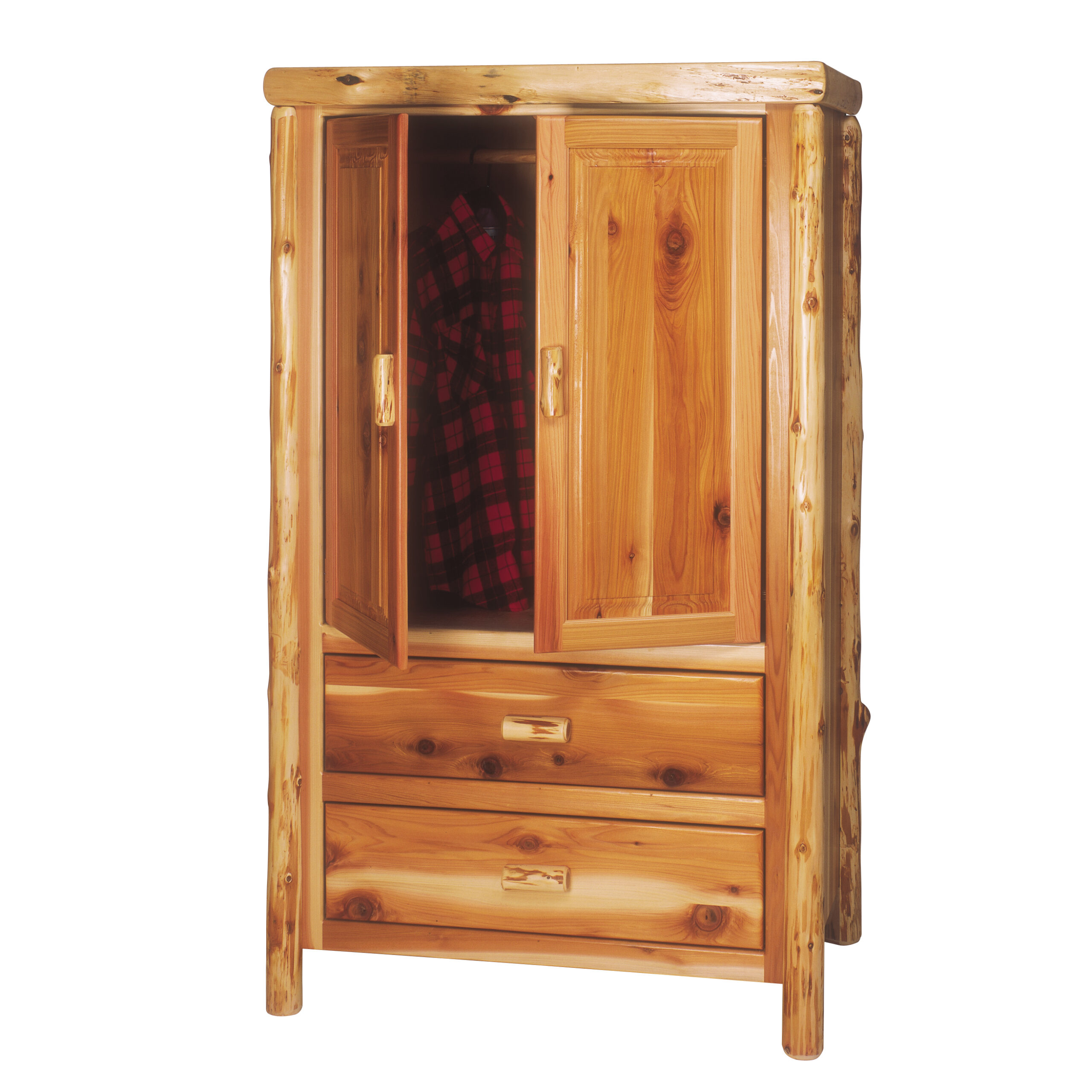 Fireside Lodge Cedar Log Wardrobe - 2 Drawer 1 Fireside lodge cedar log wardrobe - 2 drawer