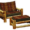Fireside Lodge Cedar Log Chair-and-a-Half W/ Optional Ottoman
