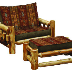 Fireside Lodge Cedar Log Chair-and-a-Half W/ Optional Ottoman