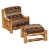 Fireside Lodge Cedar Log Futon Chair with Ottoman