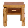 Fireside Lodge Cedar Log End Table - 1 Drawer
