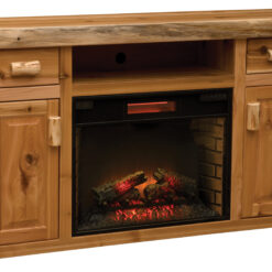 Fireside Lodge Cedar Log Fireplace/Entertainment Center