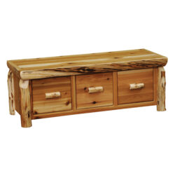 Fireside Lodge Cedar Log 3 Drawer Coffee Table