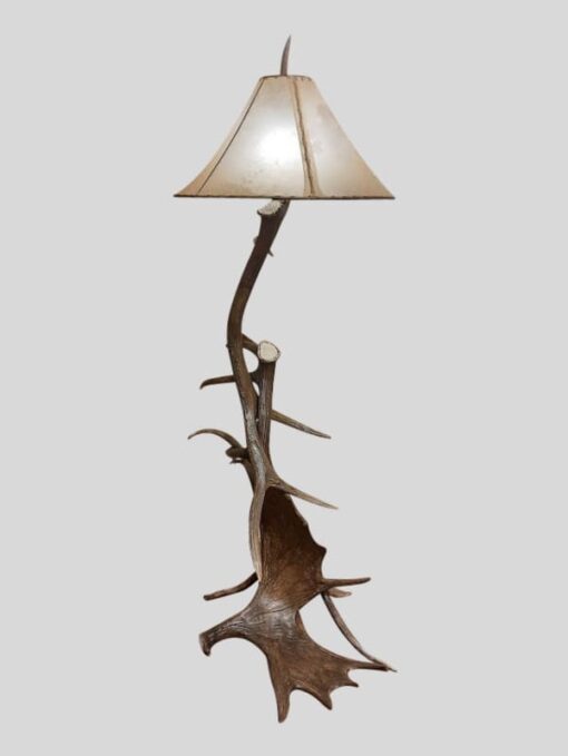 Peak elk & moose antler floor lamp - image 2