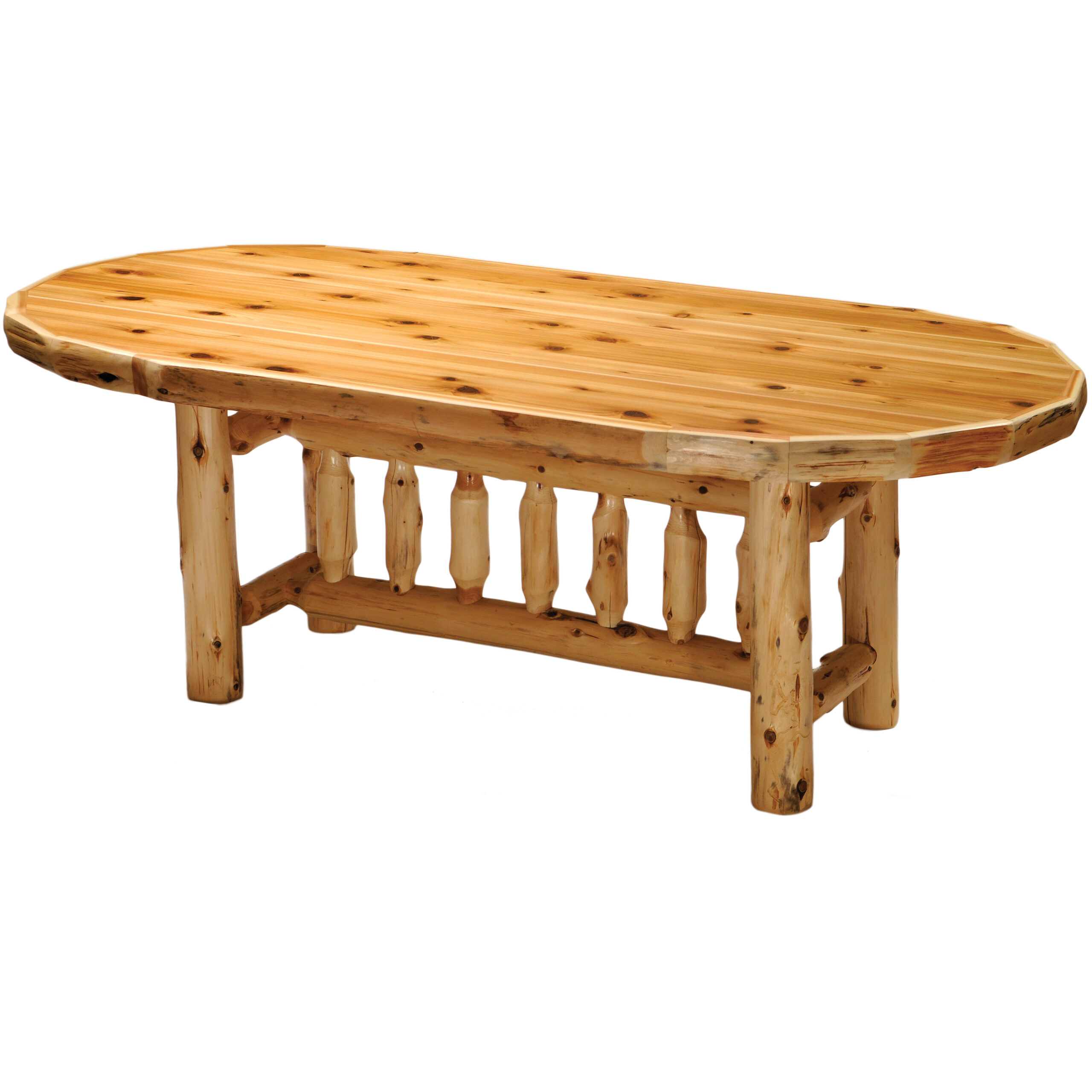 Fireside Lodge Cedar Log Dining Table - Oval 1 Fireside lodge cedar log dining table - oval