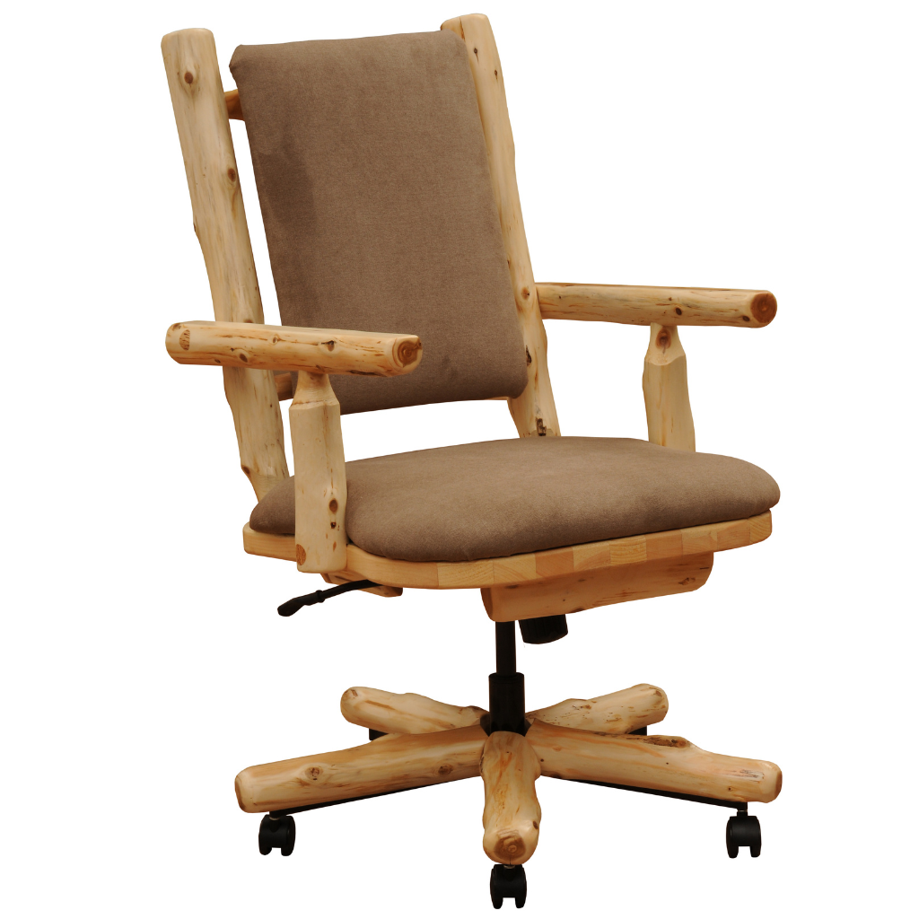 Fireside Lodge Cedar Log Executive Chair - Upholstered 1 Fireside lodge cedar log executive chair - upholstered
