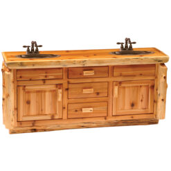 Fireside Lodge Cedar Log Bathroom Vanity - 6 Foot