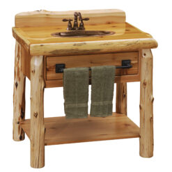 Alternative view of Fireside Lodge Cedar Log Open Vanity with Shelf