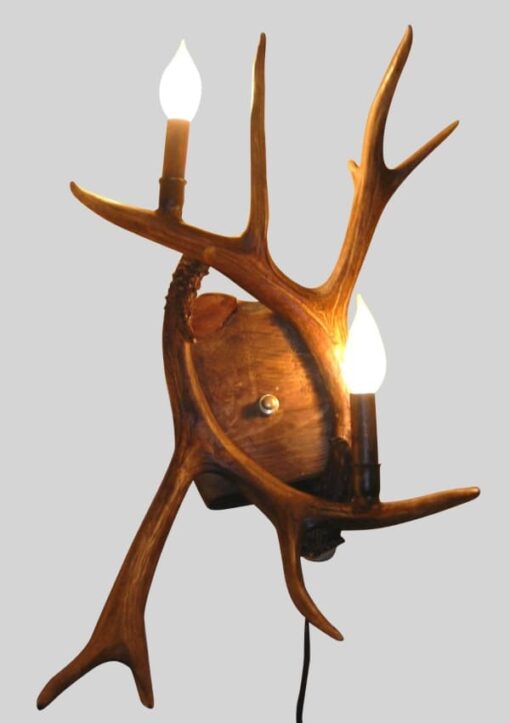Peak mule deer antler sconce