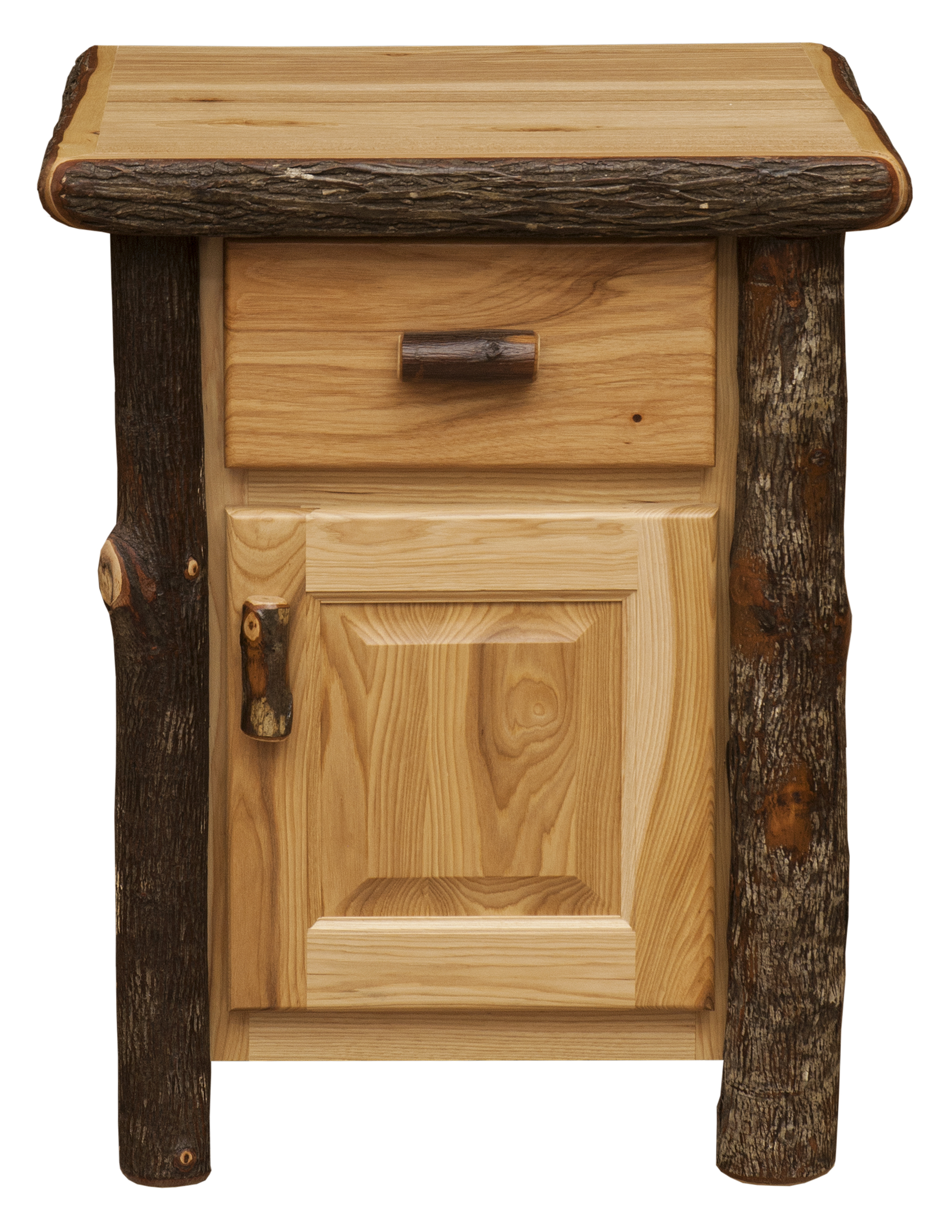 Fireside Lodge Hickory Log Nightstand - Enclosed 1 Fireside lodge hickory log nightstand - enclosed
