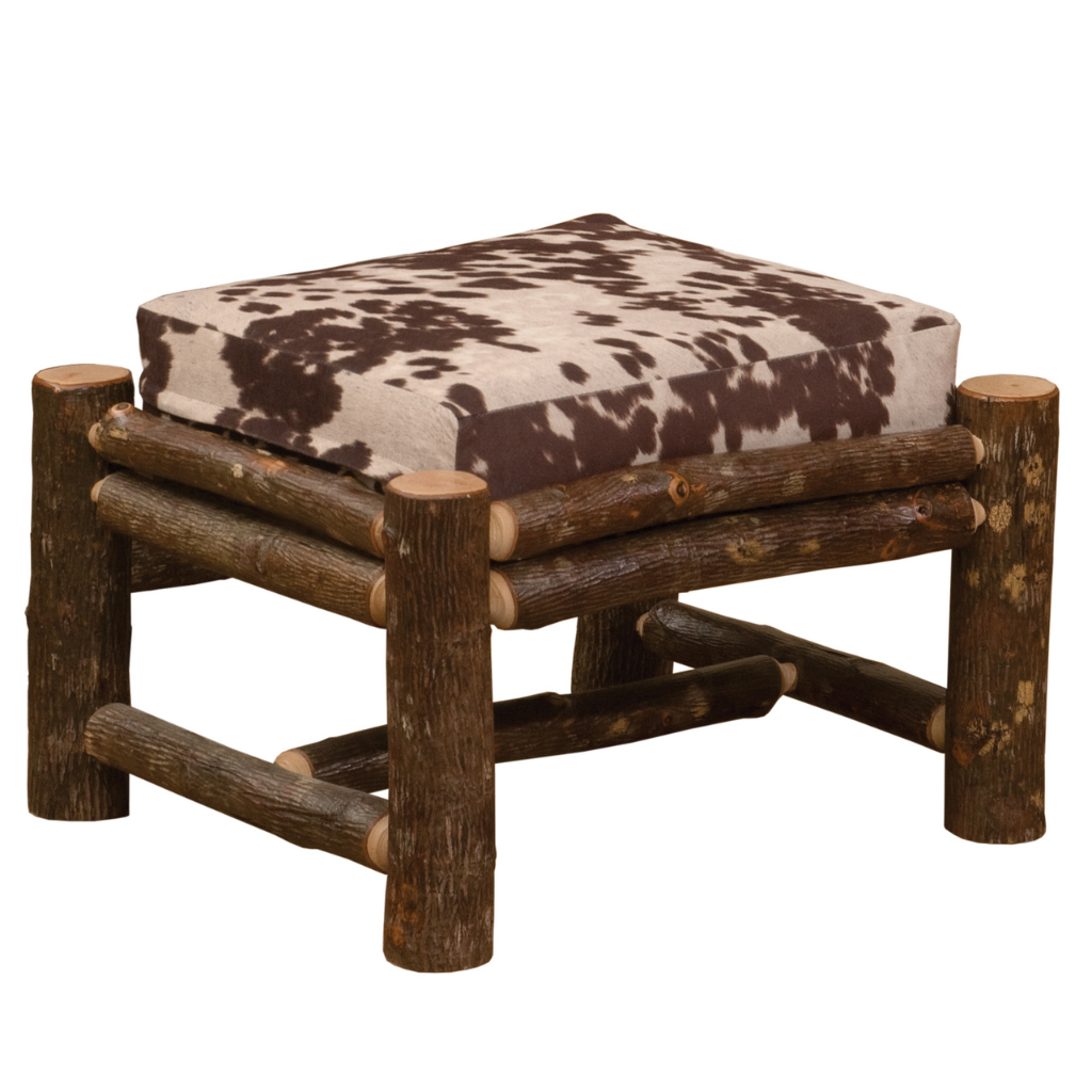 Fireside Lodge Hickory Log Ottoman And A Half 1 Fireside lodge hickory log ottoman and a half