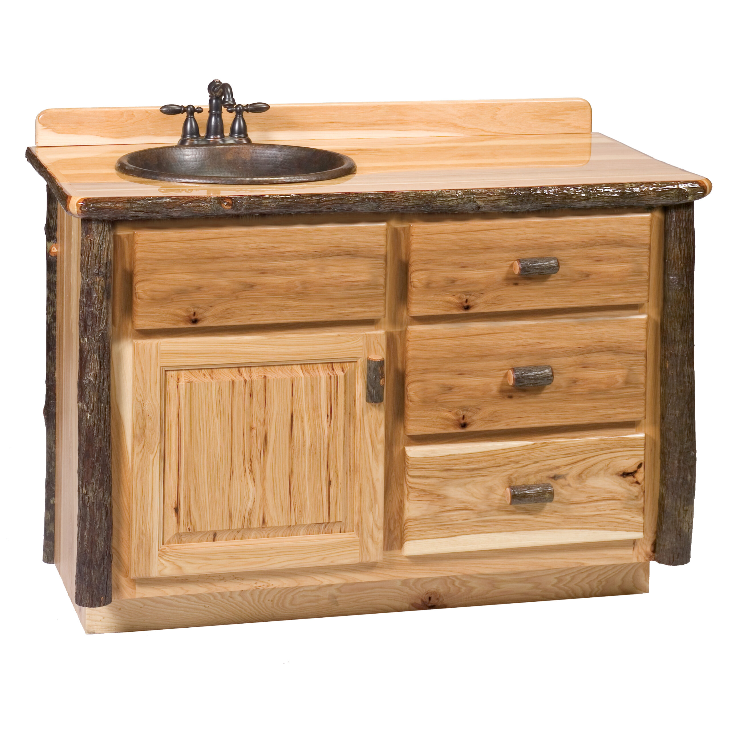 Fireside Lodge Hickory Log Bathroom Vanity - 4 Foot 1 Fireside lodge hickory log bathroom vanity - 4 foot