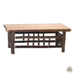Fireside Lodge Square Hickory Log Coffee Table