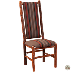 Fireside Lodge Hickory Log Upholstered Back High Back Side Chair