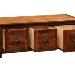 Alternative view of Fireside Barnwood Enclosed Coffee Table With 3 Drawers