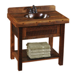 Fireside Lodge Barnwood Open Vanity with shelf