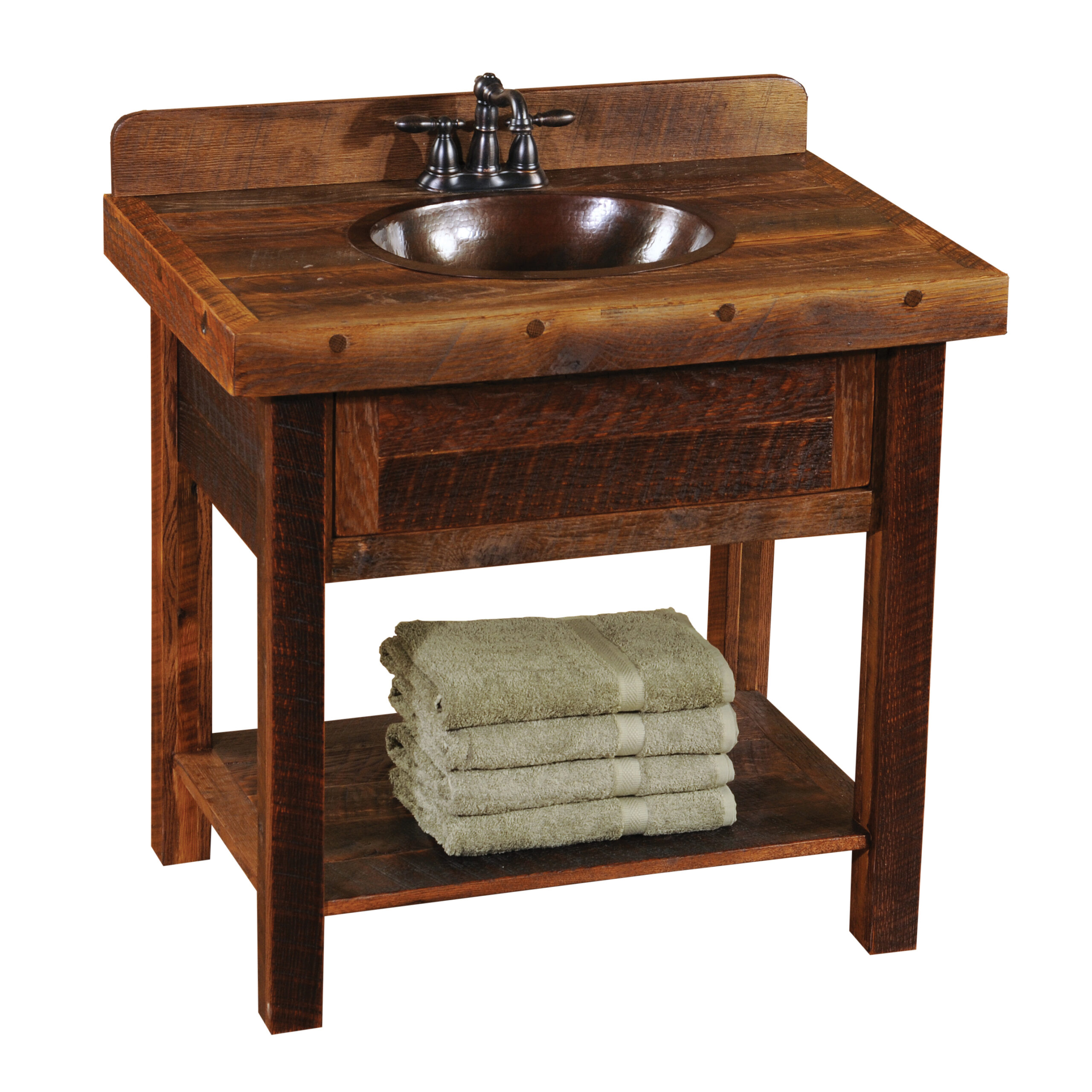 Fireside Lodge Barnwood Open Vanity With Shelf 1 Fireside lodge barnwood open vanity with shelf