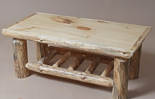 Twist of nature red pine log coffee table - image 2