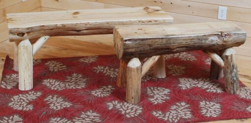 Twist of nature red pine log half-log bench - image 2